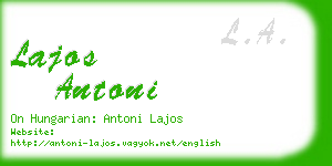 lajos antoni business card